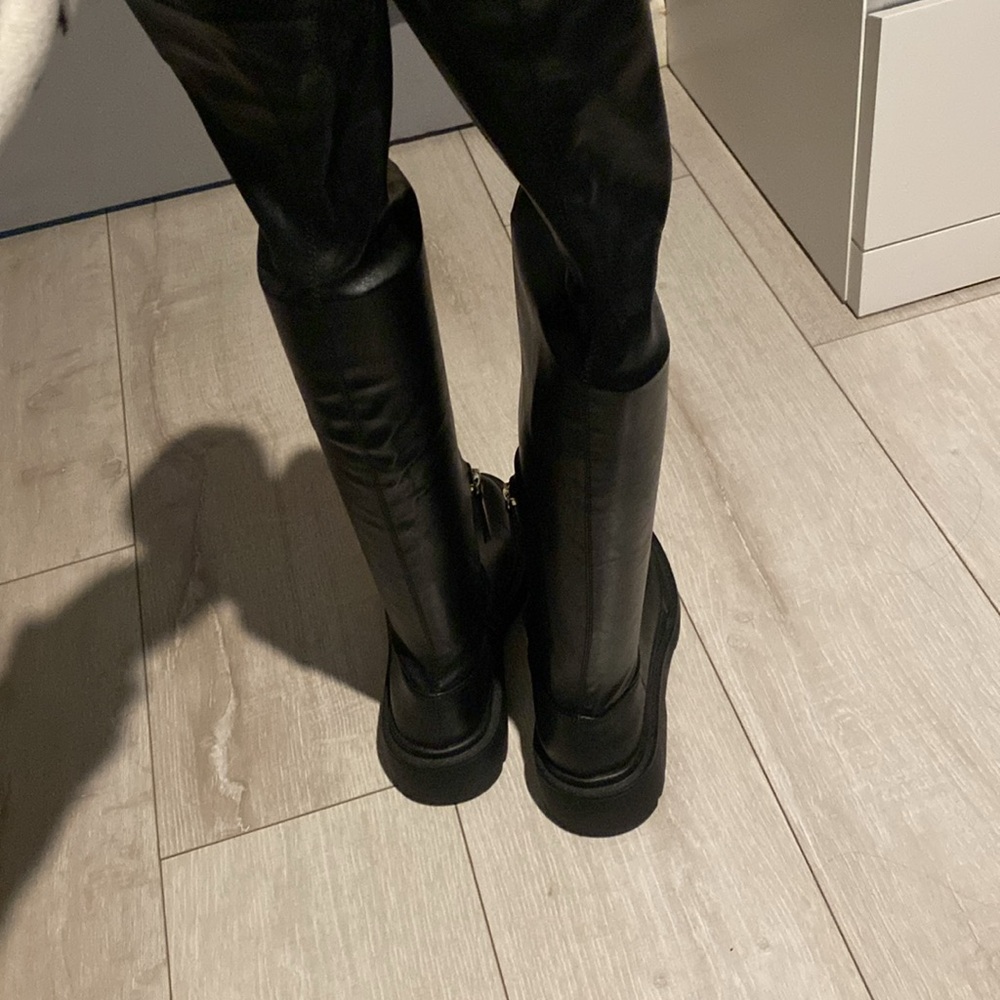 Zara Over the Knee tall lug sole boot - Picture 6 of 10